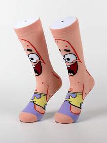SpongeBob SquarePants 5/3/2/1雙中性趣味卡通印花襪，適合日常穿著、旅行、學校，低筒短襪，學生船襪。絕佳禮物，聖誕禮物、旅行禮物、婚禮禮物、聖誕派對禮物，送給媽媽的禮物、男士生日禮物、爸爸禮物、新年禮物、送給朋友的趣味禮物 - 彩色 - 查看 6
