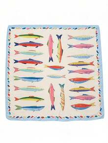 90cm Silk Feeling Satin Square Scarf Light Green Summer Spring Fashion Shawl Wrap For Women Girls - Khaki Blue - View 3
