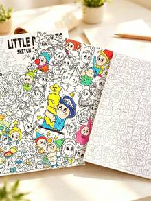 1 buah Buku Mewarnai Doodle Penghilang Stres, Pola Doodle Indah untuk Dijiplak dan Diwarnai, Dirancang untuk Memberikan Ketenangan dan Kreativitas Mental, Cocok untuk Pecinta Seni dan Mereka yang Mencari Penghilang Stres - MultiWarna - View 3