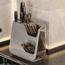 New Kitchen Multifunctional Knife & Chopstick Storage Rack, Countertop Knife, Spoon & Fork Draining Rack - Multicolor - View 7