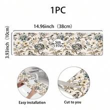 1pc Bohemian Floral Pattern Anti-Slip Faucet Splash Guard Mat, Bathroom Faucet Splash Pad, Mud Guard, Moisture-Proof Anti-Slip Faucet Mat, Kitchen Countertop Accessory. Protect Your Kitchen Countertop. - Multicolor - View 12