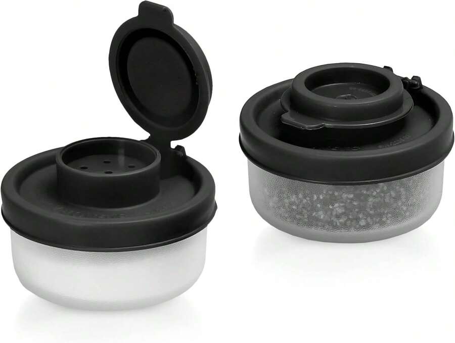 SIGNORAWARE Salt And Pepper Shakers Moisture Proof Set Of 2 Small Mini Salt Shaker To Go Camping Picnic Outdoors Kitchen Lunch Boxes Travel Spice Set - ColorA - View 1