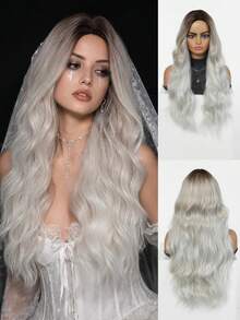 26-Inch Ombre Color Curly Wavy Wigs, Heat-Resistant And Durable Hairpiece For Cosplay Parties, Daily Use Hairpiece. Perfect For Daily Elegance And Heat-Resistant, Colorful Cosplay Synthetic Hairpiece - Multicolor - View 12