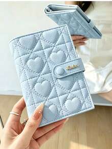 1pc New Japanese Style Original Multi-Purpose Sweet Cute Fashionable Retro Elegant Heart Crystal Embroidery High-End Soft PU Leather Compact Wallet, Waterproof, Can Hold Cards, Coins, ID, Convenient For Daily, Shopping, Commuting, Party, Gift - Multicolor - View 15