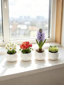 10 weiße Rauten-Pflanzgefäße, Innenpflanzentöpfe, minimalistische Sukkulententöpfe, kreative Desktop-Bonsai-Töpfe, geeignet für Sukkulenten, Kakteen, Kräuter, Mini-Töpfe, runde dekorative Pflanzentöpfe, Töpfe, Fensterbank-Pflanzgefäße, Wohnraum-Dekoration Vasen, Kunststoffvasen - A - Übersicht 5