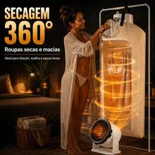 110V 127V 2 Em 1 Secadora De Roupas Elétrica 800W Compacta Dobrável Mini Portátil Aquecedor De Parede Para Armário Cabide Bolsa Viagem Dormitório Casa Apartamento Secagem Rápida Eficiente Ar Quente Temporizador - Entrada do Brasil (127V) - Visão 8