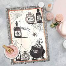 2/4/48pcs Halloween Series Witch Magic Cauldron, Poison Bottle, Spider, Spider Web Pattern Printed Kitchen Towels - Ultra Soft, Highly Absorbent Polyester Tablecloths And Hand Towels, Perfect For Holiday Decor, Kitchen Decor, Party Decor. - Multicolor - View 9