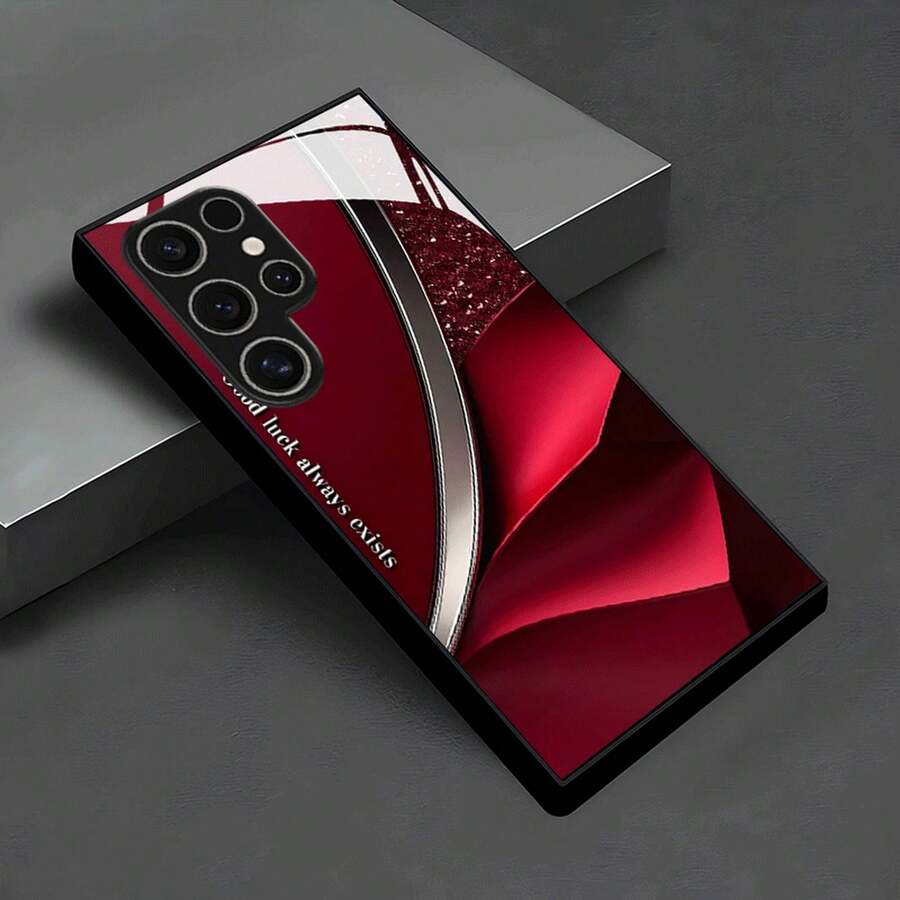 [24h Versand aus DE/FR/ES]Apple 11-17 21-26 Ultra Handyhülle: Premium Glas-Hülle mit roter plissierter Textur und glänzendem Muster für Galaxy S26/S25/S25 Plus/S25 Ultra/S24/S24 FE/S24 Plus/S24 Ultra/S23+/S23 Ultra/S22+/S22 Ultra/S20+/S20 FE/S20 Ultra/A13/A14/A16/A32/A33/A34/A53/A54/55/56/A72/A73 5G, vielseitig und hochwertig - 1 Stück Bildfarbe - Übersicht 1