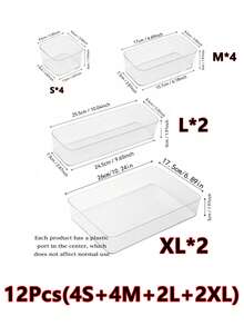 13/10/8/7/6/5/1 Drawer Storage Box, Hair Accessory Storage Box, Jewelry & Cosmetic Storage Box, Transparent PET Plastic Material, Accessory Storage Box, Stationery Storage Box, Kitchen Storage Supplies, Etc. - Clear - View 29