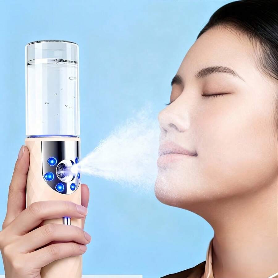 Portable Mini Facial Mist Moisturizer, Refillable, USB Rechargeable, Beauty Tool, Multi-Functional, Suitable For Daily Skincare, Home, Office And Travel, Perfect Beauty Gift