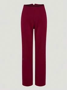 Adidas 女款 SUIT PANT 運動針織長褲 HY2116 - 紅色 - 查看 3