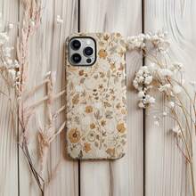 Autumn Pumpkin Phone Case: Leaf Pattern Protective Cover, Double-Layer Protection - White - View 1