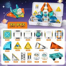 28pcs Magnetic Building Blocks Toy Set Mini Magnetic Cubes - Children's Educational STEM Construction Building Set, Suitable For 3 Years Old Preschool Kids - Multicolor - View 7