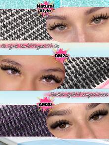 FQBFQB 238/440pcs Eyelash Clusters Wispy Cluster Eyelash Extensions Individual False Eyelashes Lashes Natural Volume Lash Extensions DIY Cluster Lashes 3D Effect For Daily Wear & Party, Home, Travel - D - View 3