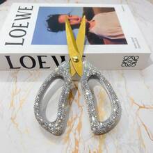 1pc Luxury Rhinestone Stainless Steel Scissors, Portable Multi-Purpose Scissors, Suitable For Office, Home, Tailoring And Sewing, For Adults Only, 18+ Age Restriction - Multicolor - View 11