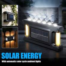 1/4PCS Solar Powered RGB Outdoor Wall Light Auto On/Off Sensor Up Down Lighting Waterproof Wall Sconce For Garden Fence Patio Decor - Solar Wall Lamp - View 8