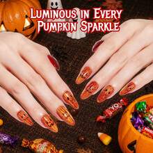 Beetles 6 Colors Halloween Gel Nail Polish Set, Black Orange Purple & Green Soak Off UV LED Gel Polish For Pumpkin, Ghost & Spooky Nail Art, Fall Manicure Gift - 6 Colors Halloween Gel Polish - 查看 6