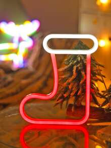1pc Xmas Decor Reindeer Tree Stocking LED Neon Light,Christmas Indoor Room Decor Christmas Tree Design Neon Light,Battery&USB Powered,Christmas Decorative Lights,Christmas Tree Lights,Christmas Gift For Friends - White Housing - View 13