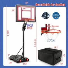 Basketball Hoop With 5-10 Feet Adjustable Height For Indoor Outdoor, Portable Freestanding Basketball Goal With Shatterproof Backboard, Fillable Rolling Base & All-Weather Net For  Teens Adults Backyard Driveway Poolside Sports Training Game Play - 1 - View 4