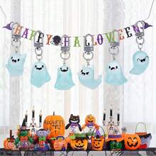1pc/5Pcs Luminous Ghost Keychain Set, Kawaii Cute Glow In Dark Ghost Key Ring, Halloween Gift Basket Fillers, Spooky Bag Pendant Charms, Halloween Party Favors, Aesthetic Cool Ghost Gifts For Teen Girls Women, Backpack Key Accessories - View 10