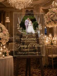 Wedding Welcome Sign, Wedding Eve Welcome Sign, Modern Wedding Entrance Sign, Acrylic Sign, Wedding Decor, Wedding Gift - Multicolor - View 6
