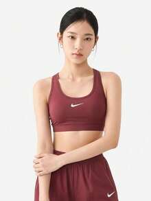 Nike Bra Olahraga Wanita AS W NK SWSH MED SPT BRA BRA-MDX6822-654 - Burgundy - View 2