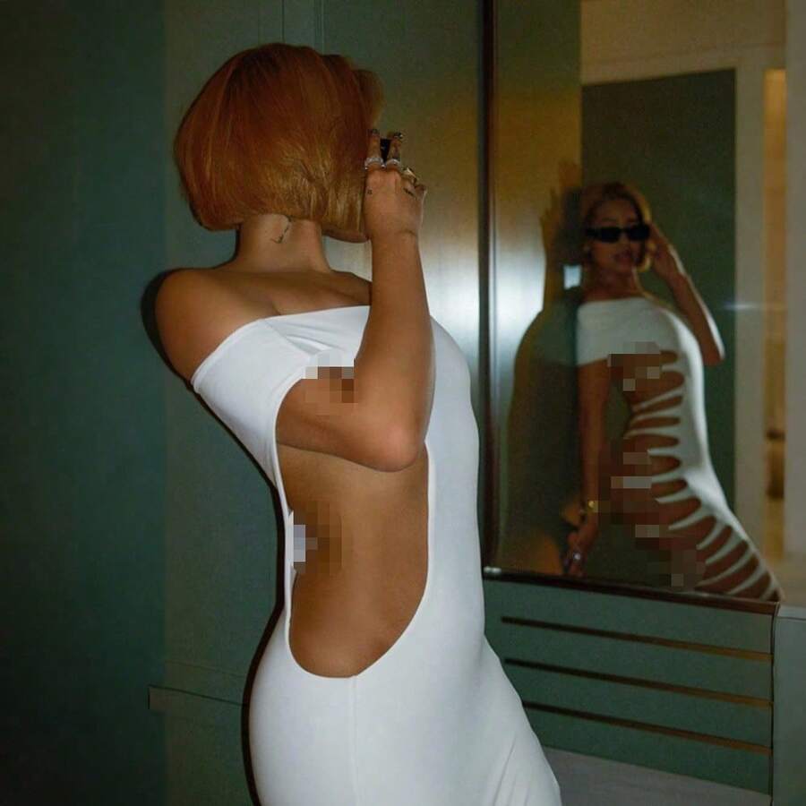 Spring And Summer New Women's Long Dress, Fashionable Street Style, Off-Shoulder Sleeveless Solid Color Hollow-Out Slim Hot Girl Dress - Off-white (already In Stock) - View 1