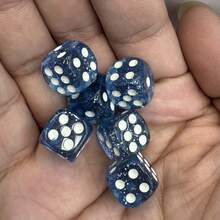 6件組 1.2cm/0.47inch 新款透明亮片骰子，耐磨不褪色，鮮豔色彩，適合休閒娛樂與派對 - 彩色 - 查看 19