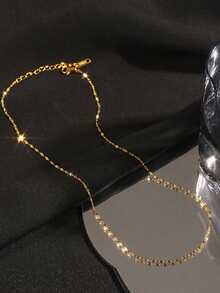 1pc Snake Chain Necklace, For Men Women - Yellow Gold - View 1