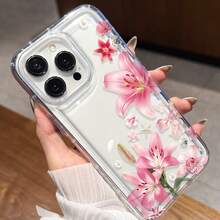 Healing Lily Flower Transparent Phone Case Compatible With IPhone 16/11/12/13/14/15/15Pro/15Plus/15ProMax/7Plus/8Plus/X/XsMax/Xr/11Pro/12Pro/13Pro/14Pro/12Mini/13Mini/11ProMax/12ProMax/13ProMax/14ProMax/14Plus/6/6S/6Plus/7/8/16Pro/16Plus/16ProMax/SE - Multicolor - View 4