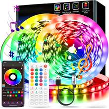 GHUSTAR RGB LED Strip Lights With Infrared Remote And Bluetooth App Control, Self-Adhesive LED Tape Lights, Music Sync And Timer Mode, Suitable For Bedroom, Gaming Room - RGB - View 2