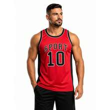 Men's Sports Tank Top For Sports Activities And Casual Use - Red - View 2