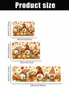 1/16Pcs Autumn Theme Doormat, Thanksgiving Door Mat, Printed With Nordic Faceless Gnome, Pumpkin, Maple Leaf, Berry Pattern, Autumn Harvest Festival Decor Mat, Welcome Kitchen Rug, Dirt-Resistant Floor Mat, Autumn Party Decoration - Multicolor - View 7