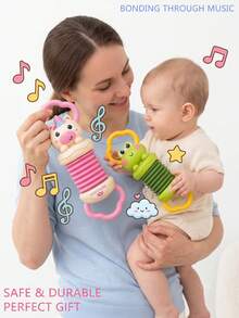 Baby Accordion Toy, Designed For Infants, Pull And Press To Make Sounds, Adorable Cartoon Shape, Easy-Grip Rattle Design, Perfect Gift For Baby's Grasp Training And Play, Parent-Child Interaction Tool, Music Enlightenment Toy For Newborns And 0-3 Years Old - Multicolor - View 2