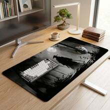 Large Ink Samurai Mouse Pad, Gaming Office Home Art Design, Rubber Base, Suitable For PC Laptop, Back To School Desktop Accessory, Office Supplies, Mouse Pad Set, Computer Keyboard Pad, Study Mat, Gift For Friends And Family - Ink Warrior - View 1