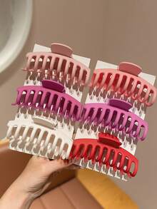 Juego de pinzas grandes de garra rosa, pinzas de pelo grandes mate, accesorios de pelo lindos para mujeres, pinzas de pelo, pinzas de garra, verano, accesorios de peinado para fiestas - Multicolor - Ver 7