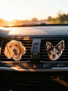 1pc Personalized Acrylic Car Air Vent Clip, Customizable With Pet Photo And Family Photo, Novel Adult Car Interior Decoration, Unique Air Vent Ornament, Customizable Pet Lover Gift - 6cm Special-shaped Car Air Outlet Clip - View 6