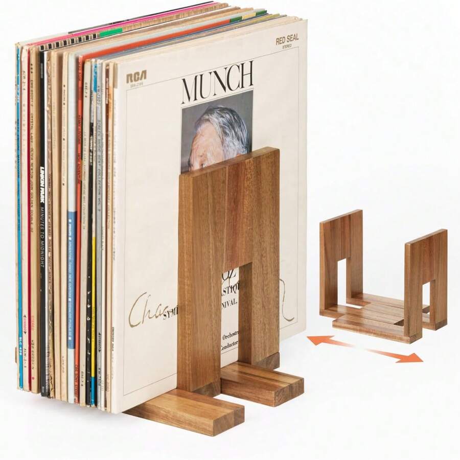 Adjustable Multi-Functional Storage Rack, Wooden Vinyl Record Storage Rack, Book And Magazine Storage, Suitable For Home Storage - Multicolor - View 1