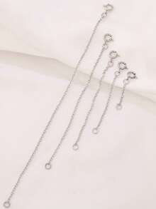 2 buah Gesper Pegas Stainless Steel Rantai Ekor Panjang Aksesoris Pengatur Rantai untuk Konektor Kalung Pembuatan Perhiasan DIY - Rantai ekstensi DIY - View 4