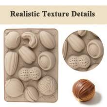 Nut-Themed Silicone Baking Mold, Non-Stick Easy Release, Silicone, Can Make Chocolate, Cake Decoration, Candy, Mini Cakes And Other Baked Goods, Beginner DIY, Home Baking - Apricot - View 3