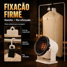 110V 127V 2 Em 1 Secadora De Roupas Elétrica 800W Compacta Dobrável Mini Portátil Aquecedor De Parede Para Armário Cabide Bolsa Viagem Dormitório Casa Apartamento Secagem Rápida Eficiente Ar Quente Temporizador - Entrada do Brasil (127V) - Visão 5