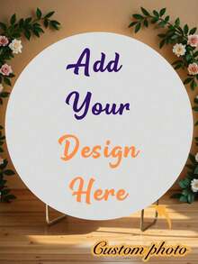 Customized Round Backdrop, Personalized Round Background With Photo And Logo, Suitable For Baby Shower, Birthday, Wedding And Party Photography Studio Background Decoration - Multicolor - View 4