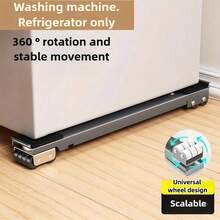 2 Adjustable Washing Machine Mobile Bases - Furniture Dolly With Locking Wheels, Also Suitable For Refrigerator And Other Appliances | Convenient Mobile Trolley For Moving Home Appliances, Stainless Steel Bracket - Adjustable, Shock-Absorbing, Suitable For Washing Machines, Refrigerators And Laundry Equipment, Rust-Proof, Suitable For Graduation Gifts, Bachelor Party Gifts, Bridesmaid Gifts, Father's Day Gifts, Halloween Decorations - Multicolor - View 8