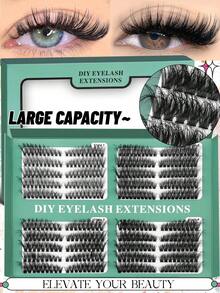 GROINNEYA 20 Rows Fairy Lash Clusters 4-IN-1 Styles Cluster Lashes DIY,Mix Length Cluster Eyelash Extensions,Soft Wispy Individual Lashes,Voluminous 5D Eye Lash Clusters Puffy Soft Single Lashes,Easy At-Home Self-Application,Suitable For Role-Playing - C - View 15