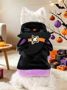 PETCIRCLE 1PC Pet Clothes Small Dog Puppy Cat Cute Soft Adorable Halloween Costume - Magic Meow - Black - View 1