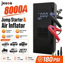 Heavy Duty Multi-Function Car Jump Starter, 8000A Portable Air Compressor With 180PSI, LED Flashlight, Battery, Holds 2.64 Gallons Of Gasoline Or 2.38 Gallons Of , Digital Tire Pressure Monitor - Upgraded Air Compressor - View 9