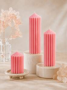 Pink Giant Tooth Pillar Candle, Decorative Shaped Candle, Smokeless Soy Wax, Multiple Sizes, Suitable For Daily Decor, Wedding Scene Arrangement, Birthday Party Atmosphere, Dining Table, Living Room, Counter Display, Christmas, Halloween, Holiday Gift - Pink - View 21