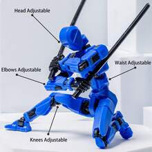 [DUMMY 13 Printable Connectable Figure 2023 Licensed Under CC By 4.0]4PCS-Multi-Color T13 Action Figure Set, 3D Printed Toy Lucky Dummy 13 Desktop Decoration, Multi-Joint Movable, Multiple Poses Freely Adjustable, Christmas Birthday Gift For Boys And Girls (Assembly Required) - Multicolor - View 3