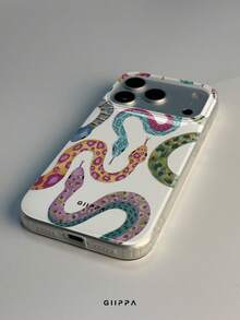 GIIPPA 1pc Multi-Color Snake Mixed Pattern Design Phone 17 Pro Max Phone Case, Compatible With Phone 16 Pro Max, 15 Pro Max, 14 Pro Max, Korean Style High-End Fashion Fun Phone Case, Compatible With 11/12/13/14/15/16 Pro Max Plus, Elegant Design Suitable For Men And Women, Perfect Gift For Girlfriend On Christmas, Valentine's Day, Easter, Wedding Season And Birthday! - Multicolor - View 4