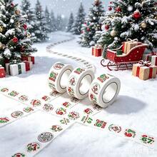 500pcs/Roll Christmas Round Roll Stickers, Holiday Gift Sealing Labels, Self-Adhesive Vinyl Labels, Suitable For Planner, Scrapbook And DIY Decoration - Multicolor - View 4